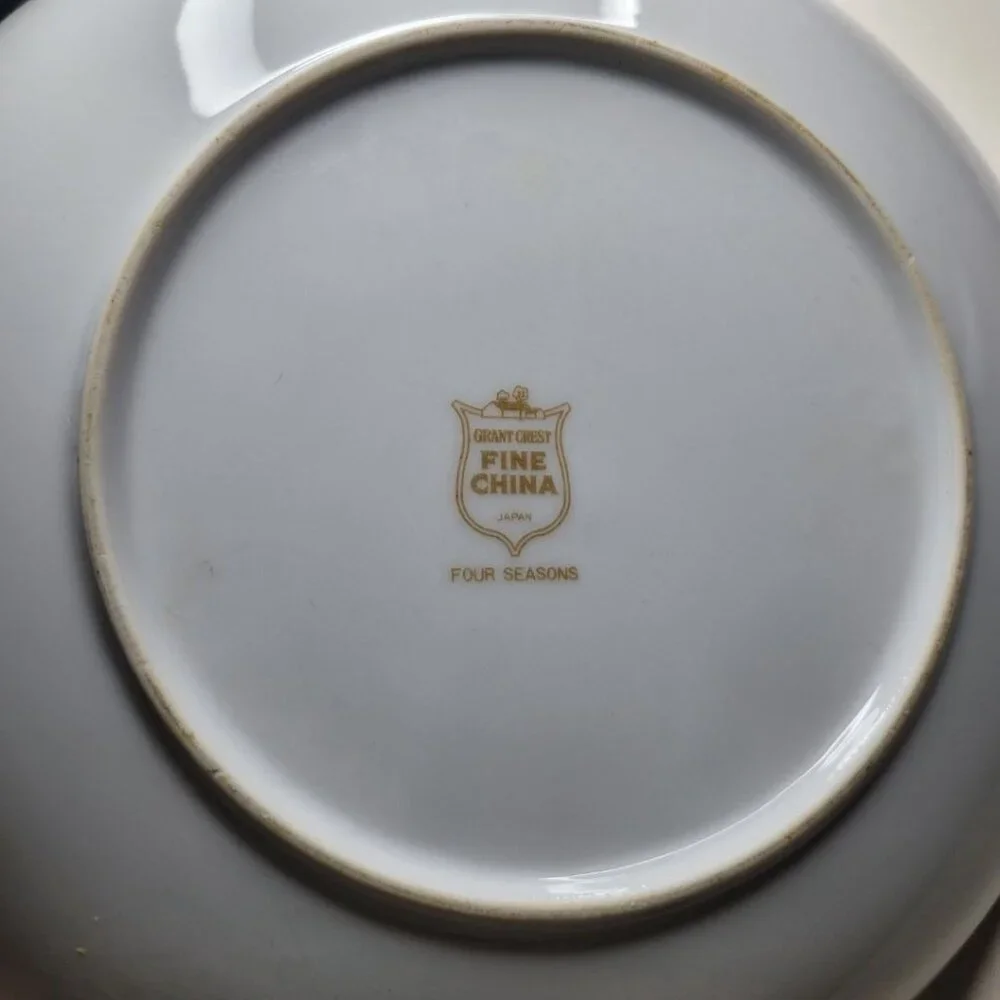 Grant Crest Four Seasons Fine China Japan Serving Bowl 9 Inch‎ Blue Leaves